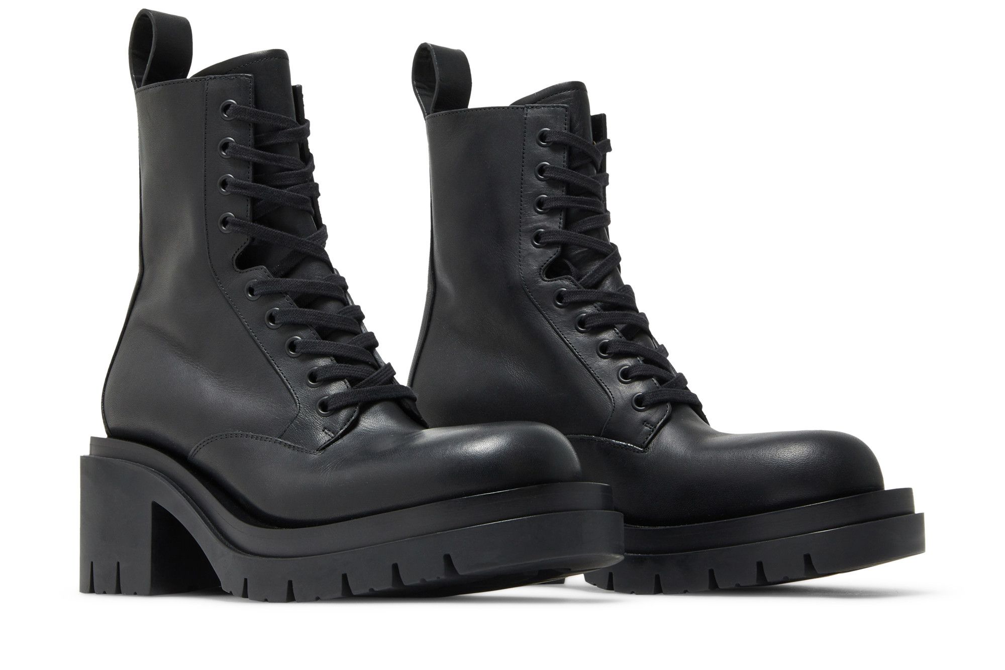 Buy Bottega Veneta Wmns Lug Lace-Up Boot 'Black' - 667145