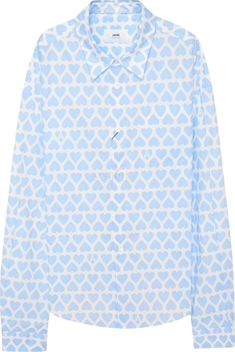 Buy Ami Boxy Fit Shirt 'Sky Blue/Natural White' - USH125 CO0029 475 | GOAT