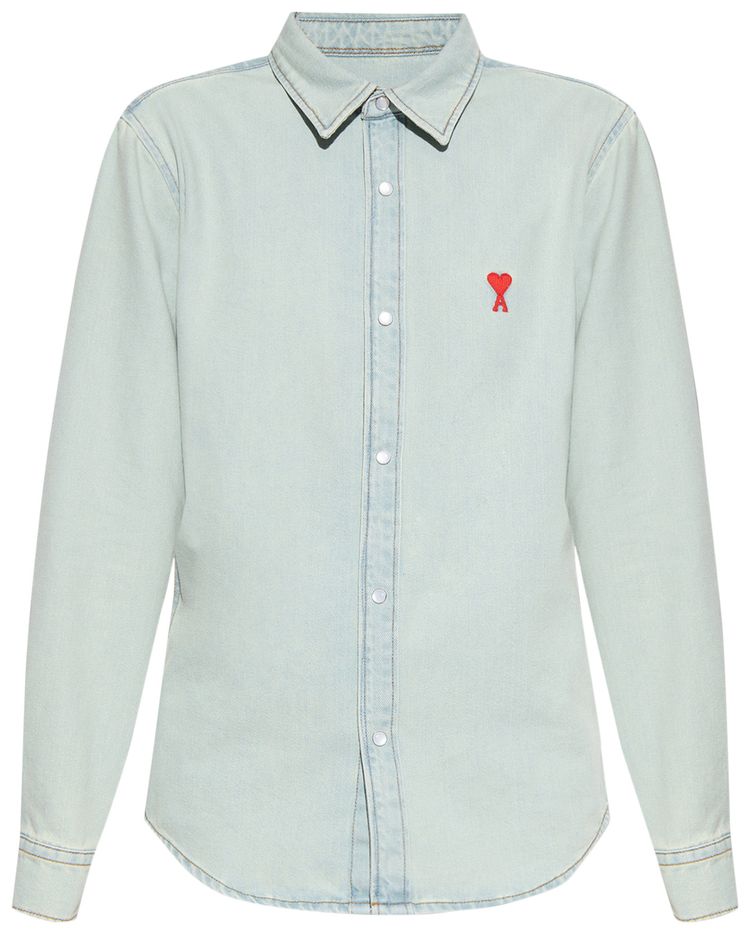 Ami Denim Shirt Bleached Blue