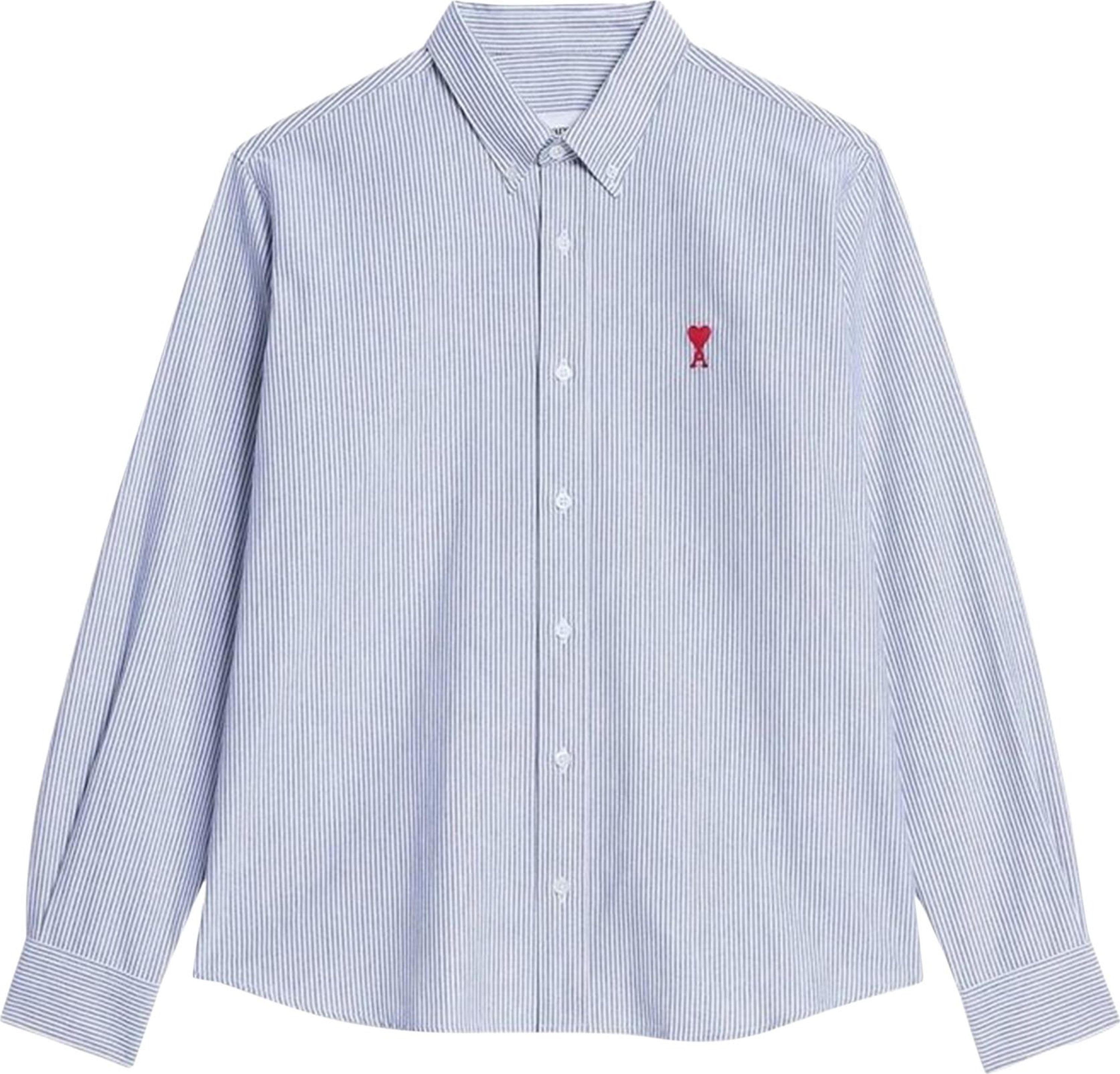 Buy Ami Button Down Shirt 'Nautic Blue/Natural White' - HSH113 CO0021 ...