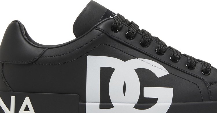 Dolce  Gabbana Portofino Low DG Logo Print   Black White