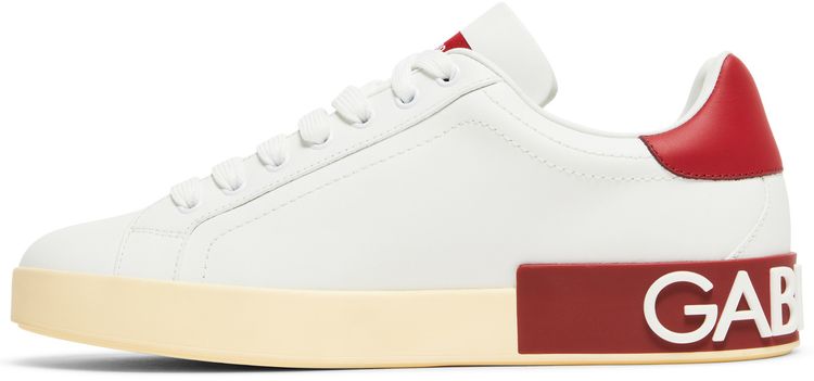 Dolce  Gabbana Portofino Low DG Logo Print   White Red