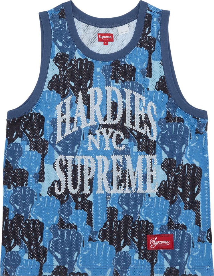 Supreme x Hardies Camo Basketball Jersey 'Blue'