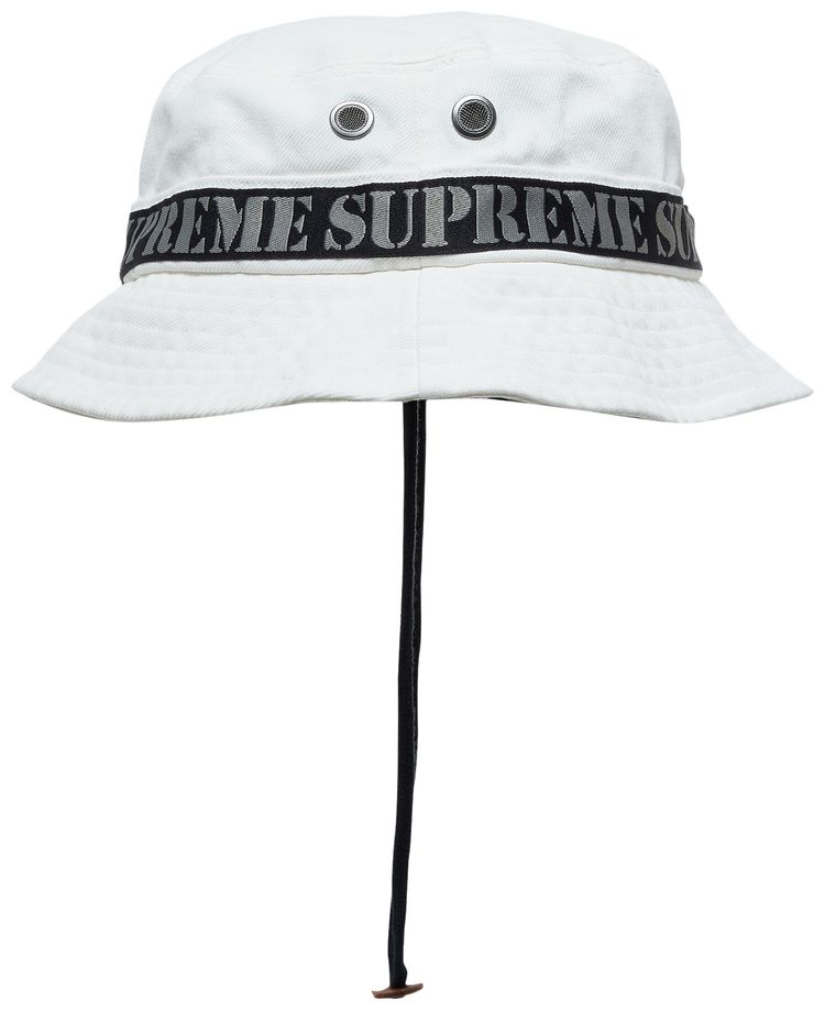 Supreme Stencil Webbing Boonie White