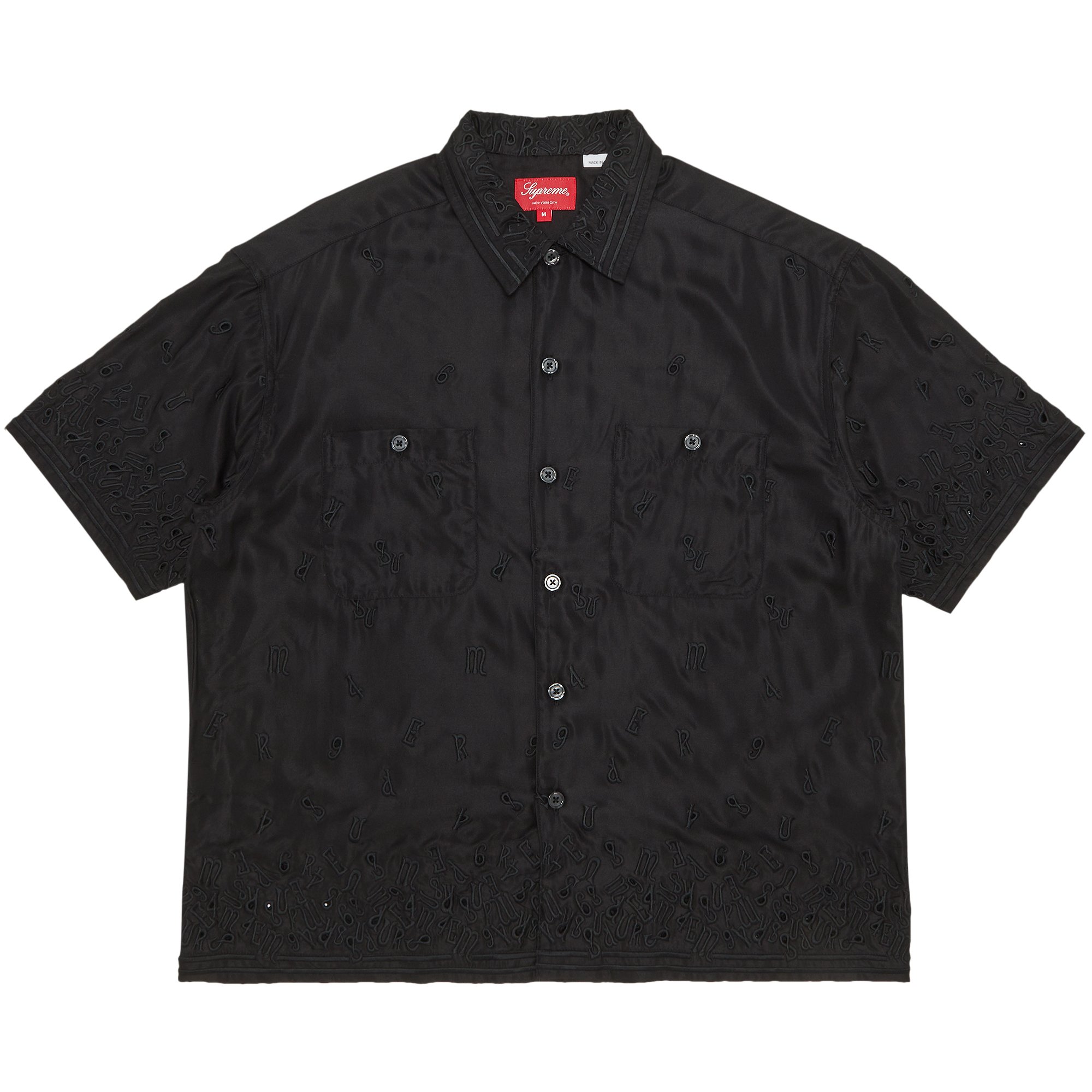 Buy Supreme Nouveau Embroidered Short-Sleeve Shirt 'Black