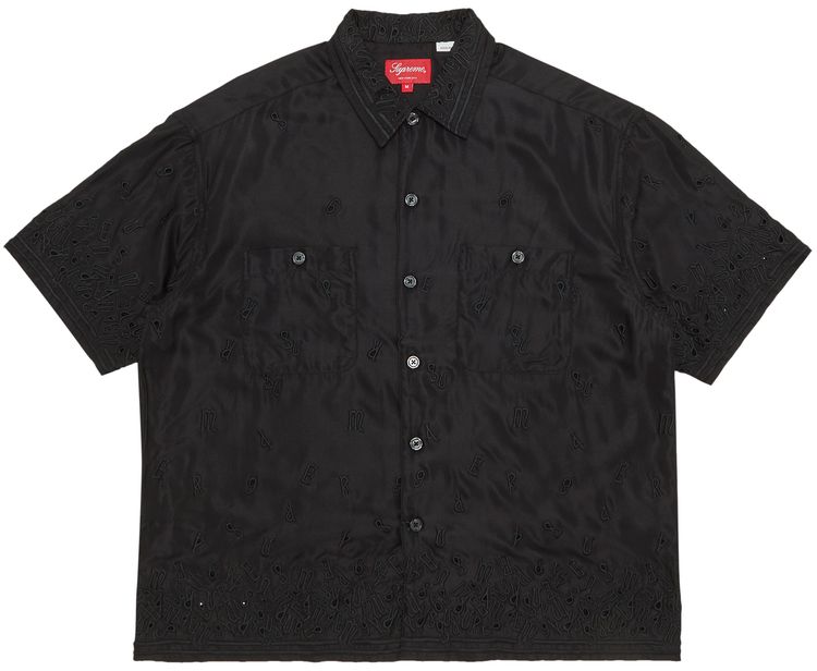 Supreme Nouveau Embroidered Short Sleeve Shirt Black