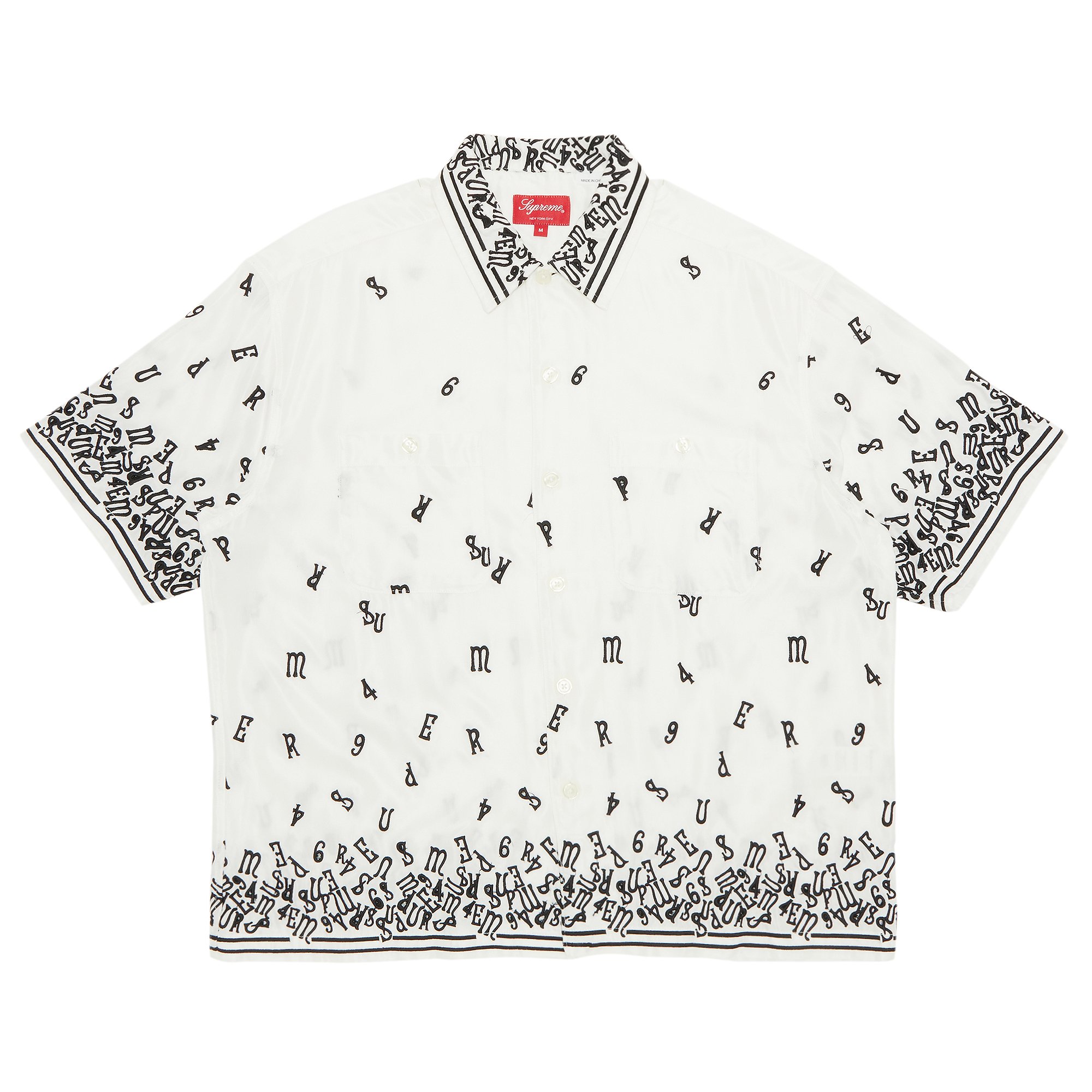 Buy Supreme Nouveau Embroidered Short-Sleeve Shirt 'White