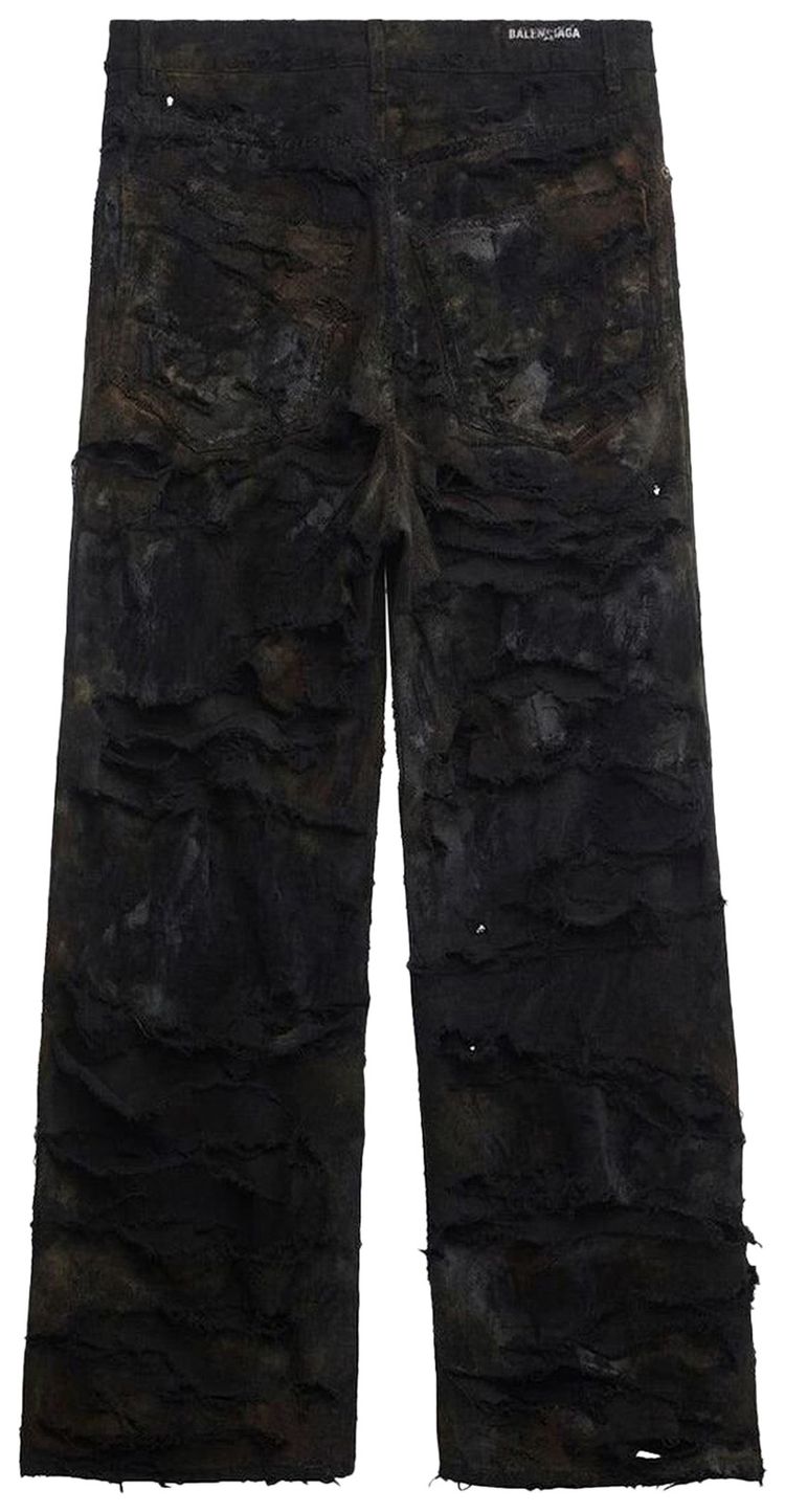 Balenciaga Destroyed Pants Pitch Black