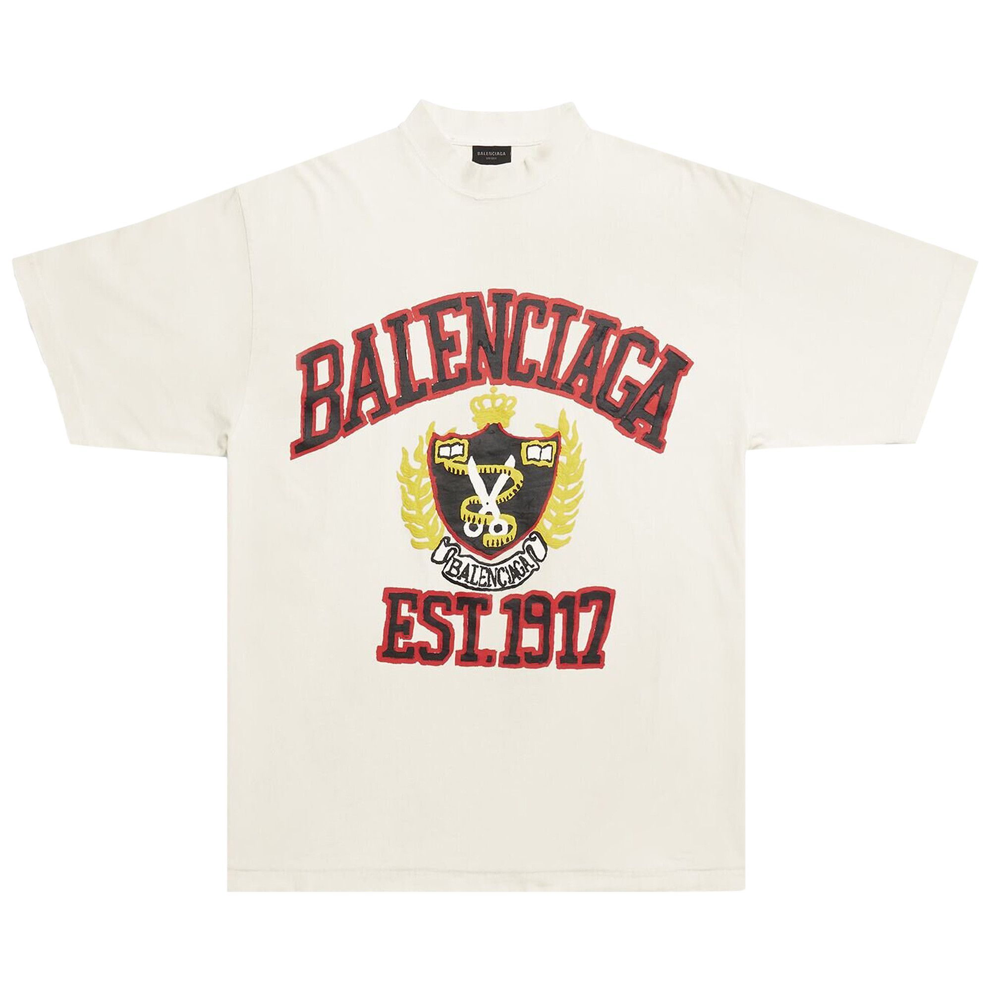 Buy Balenciaga College Tee 'Dirty White' - 739784TOVK19012 | GOAT