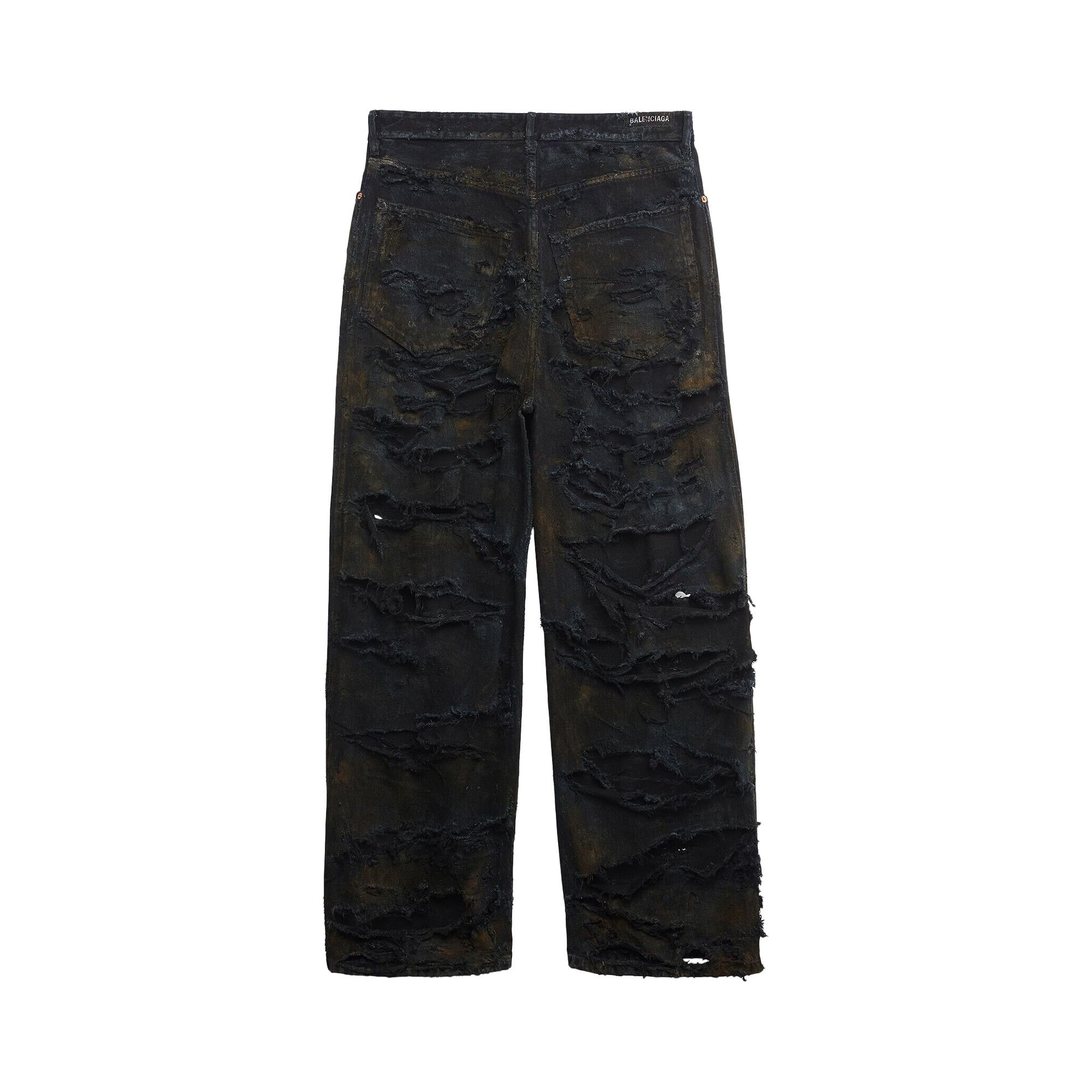 バレンシアガ BALENCIAGA 745248 TBP47 UNISEX ジーンズ Buy Balenciaga Destroyed Pants 'Flat Black' - 745248 TBP47 1363 | GOAT