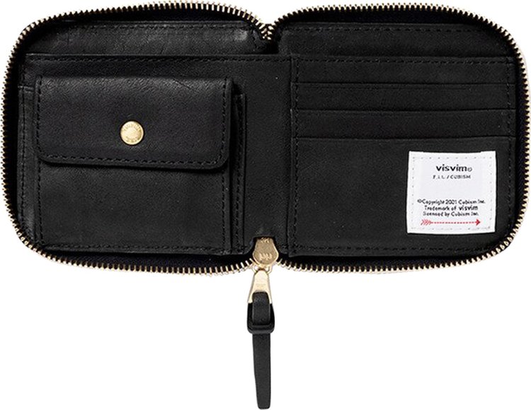 Visvim Leather Bi Fold Wallet Black