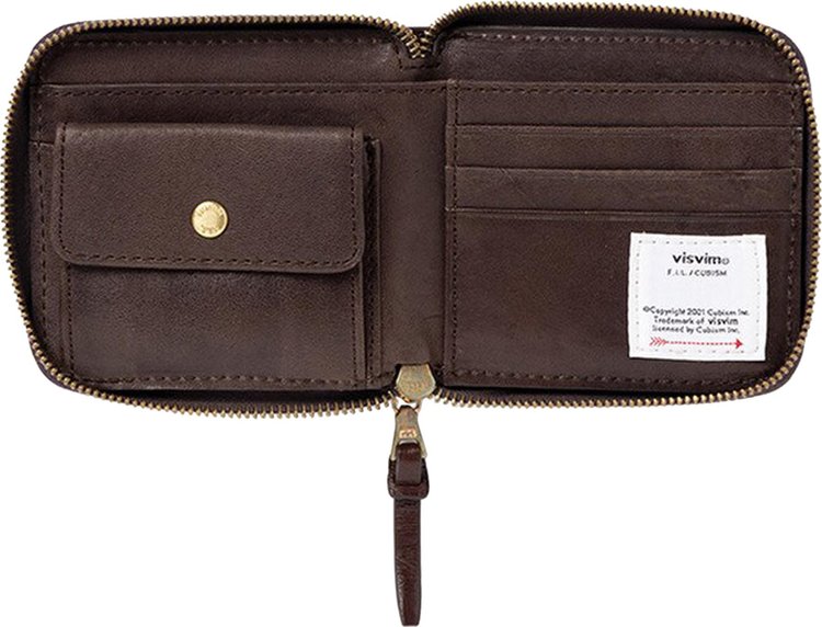 Visvim Leather Bi Fold Wallet Dark Brown