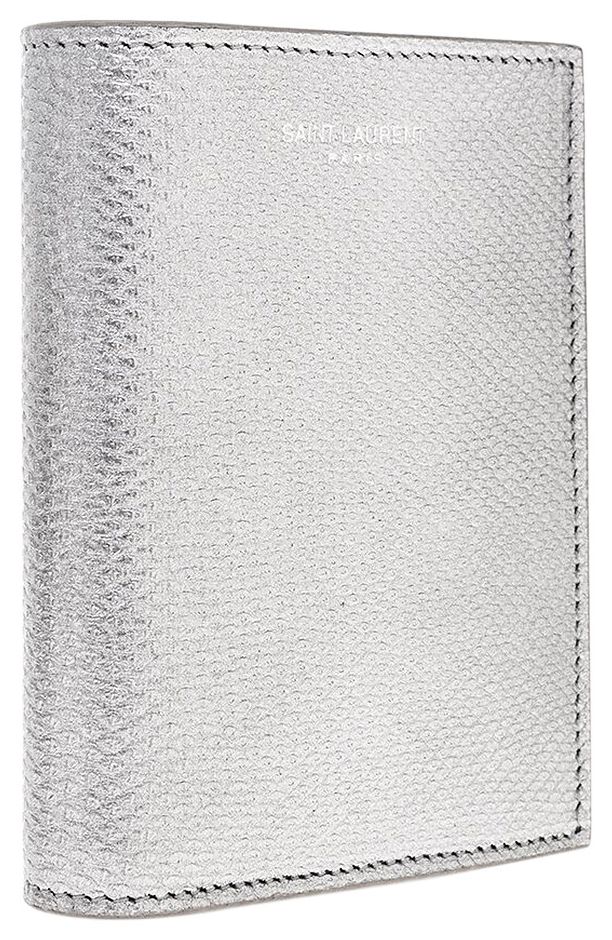 Saint Laurent Paris Credit Card Wallet SilverBlack