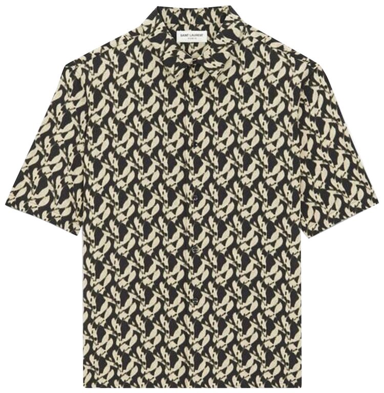 Saint Laurent Printed Voile Shirt NoirSable