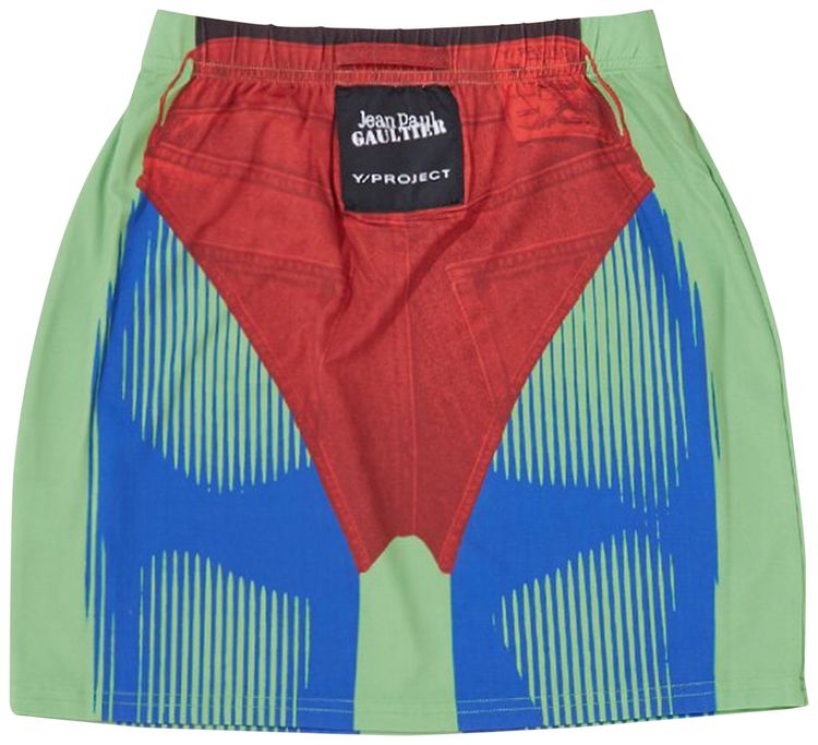YProject Trompe LOeil Janty Mini Skirt RedGreen