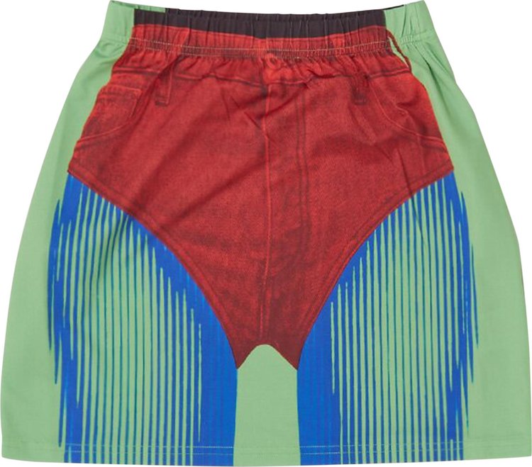 Y/Project Trompe L'Oeil Janty Mini Skirt 'Red/Green'