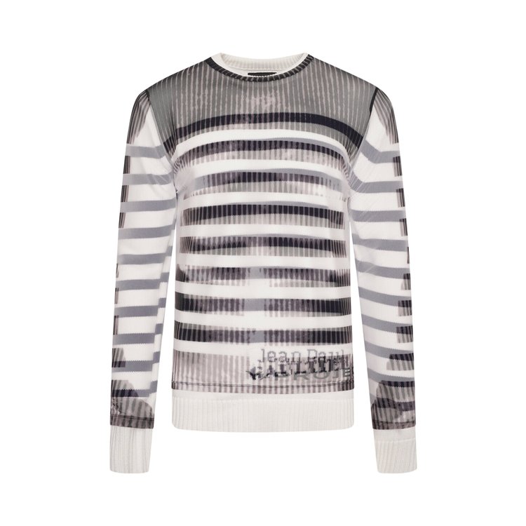 Y/Project Mariniere Mesh Cover Sweater 'White/Black'