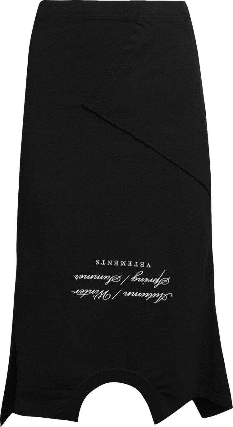 Vetements 4 Seasons Upside Down T Skirt Black