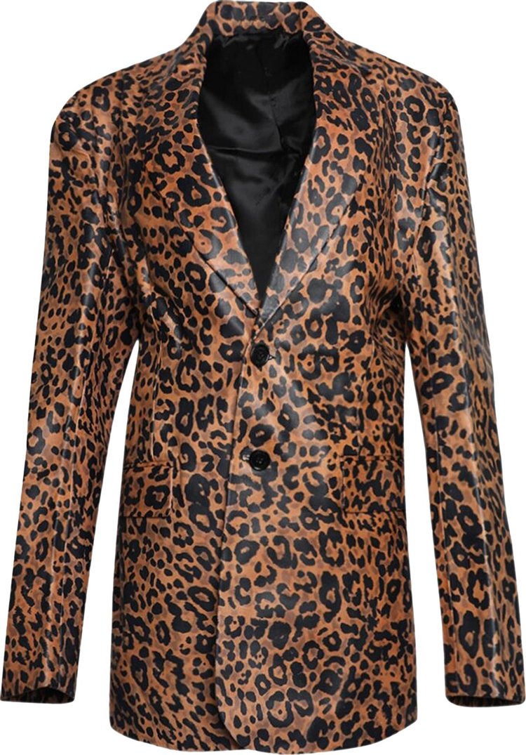 Vetements Leopard Boxy Leather Jacket 'Leopard'