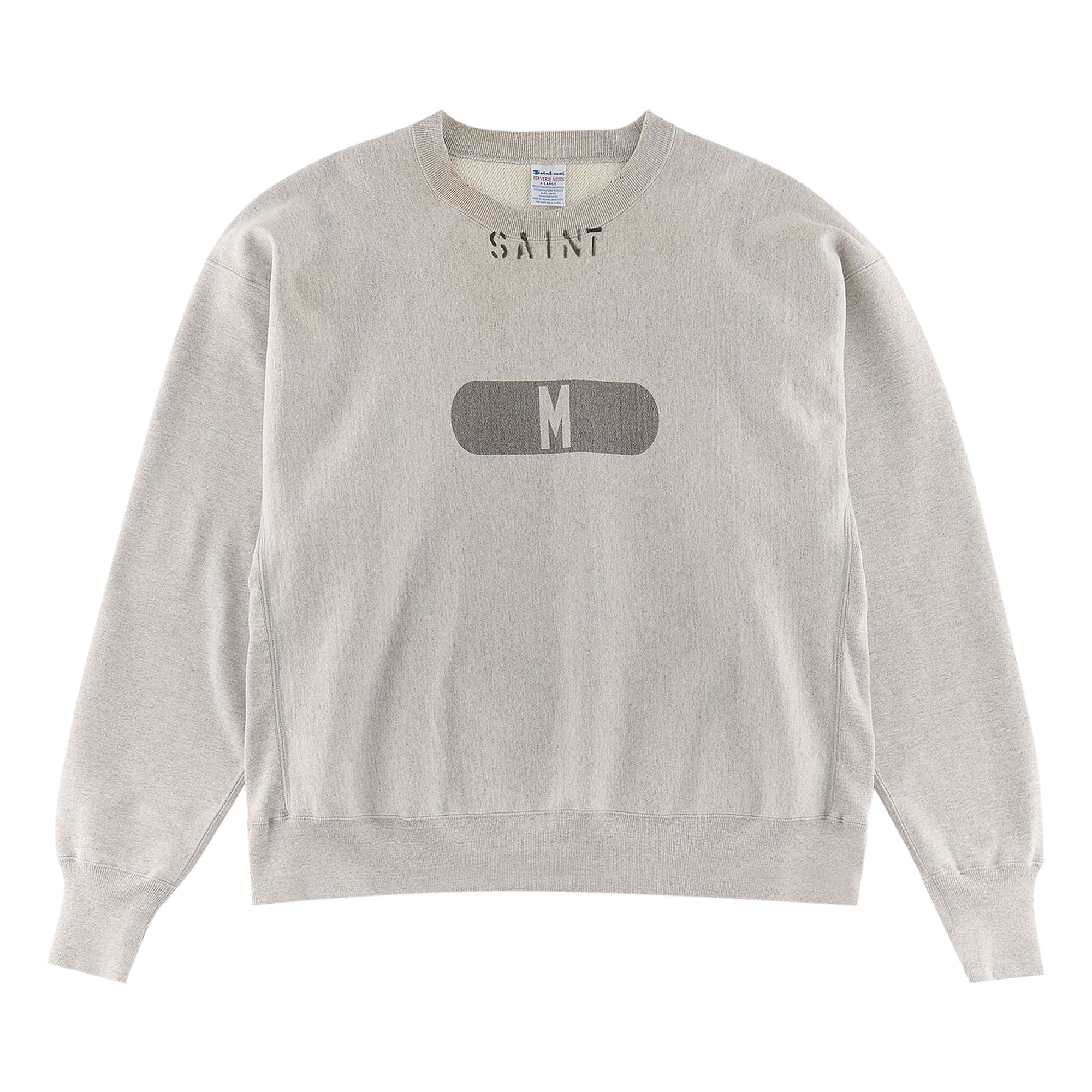 Buy Saint Michael Crewneck Sweater 'Grey' - SM S23 0000 043 | GOAT CA