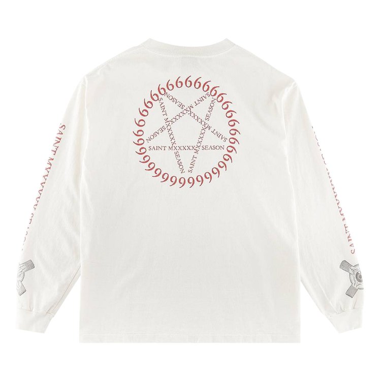 Saint Michael Eyeball Long Sleeve Tee White