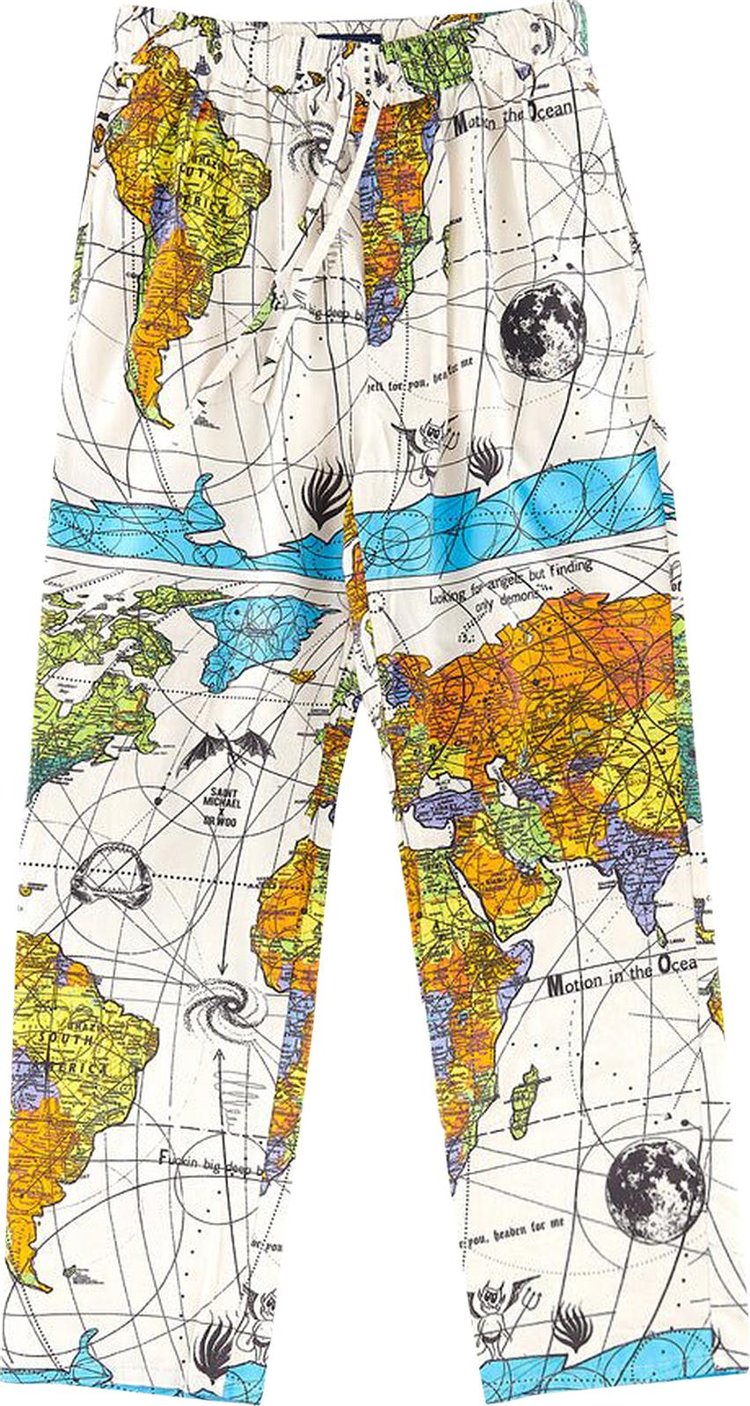 Saint Michael x Dr. Woo Pajama World Map Pants 'White'