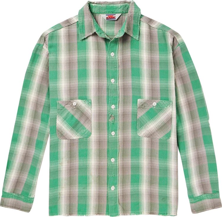 Buy Saint Michael x Shermer Academy Frannel Check Shirt 'Green' - SM ...