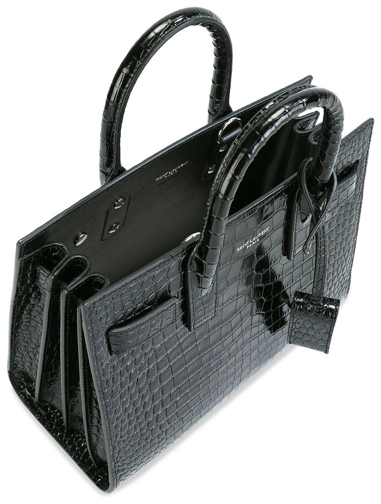 Saint Laurent Sac De Jour Nano Embossed Tote Bag Nero