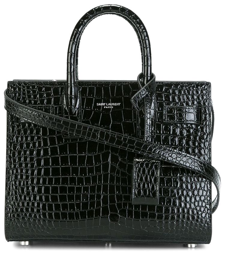 Saint Laurent Sac De Jour Nano Embossed Tote Bag Nero