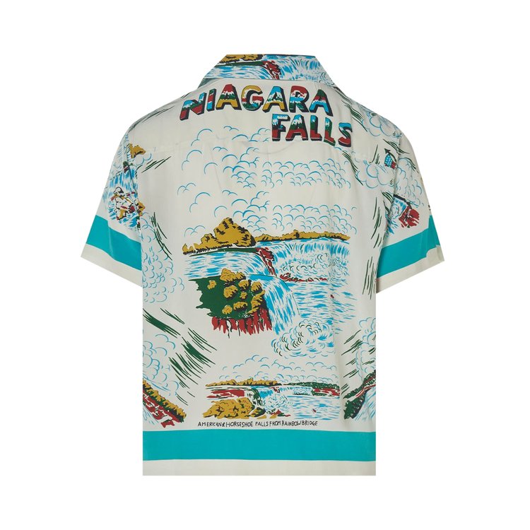 Bode Niagara Souvenir Short Sleeve Shirt WhiteMulticolor