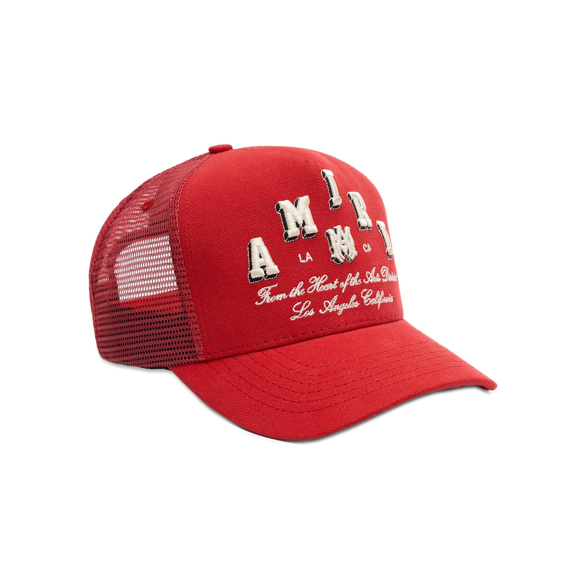 Buy Amiri Varsity Trucker Hat 'Red' - PF23MAH018 610 RED | GOAT