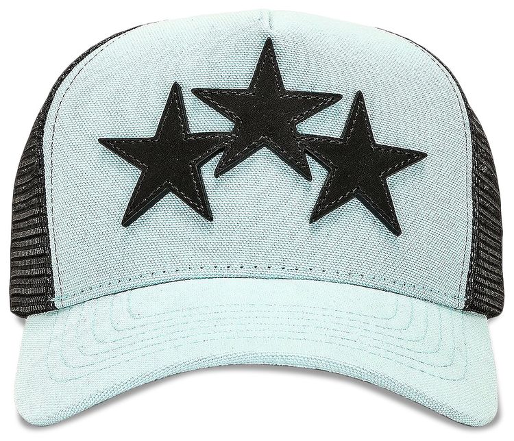 Amiri 3 Star Trucker Hat Aqua