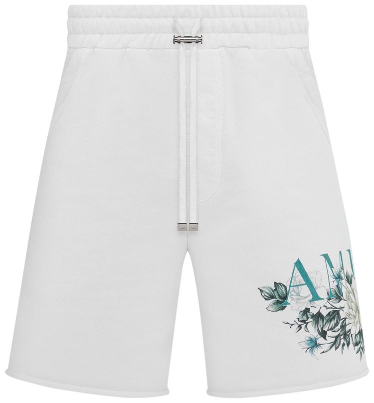 Amiri Floral Logo Short White