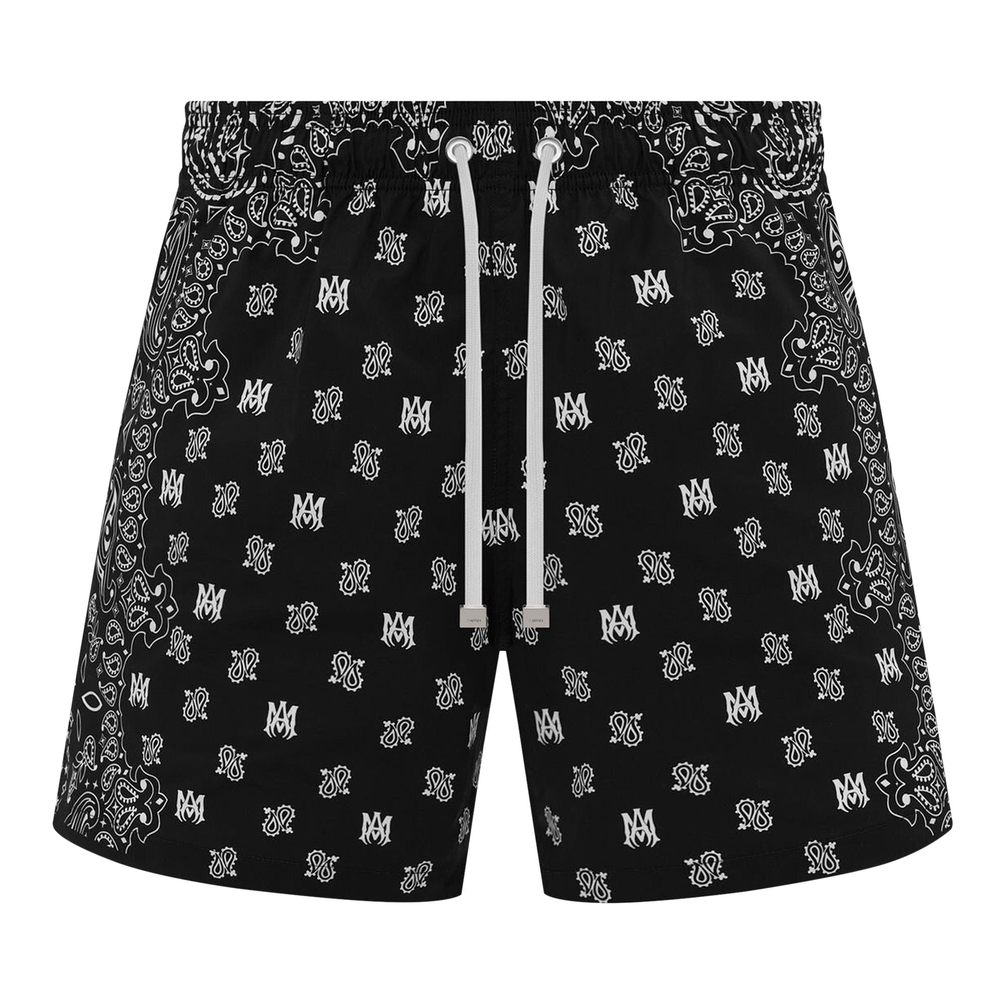 black bandana swim trunks