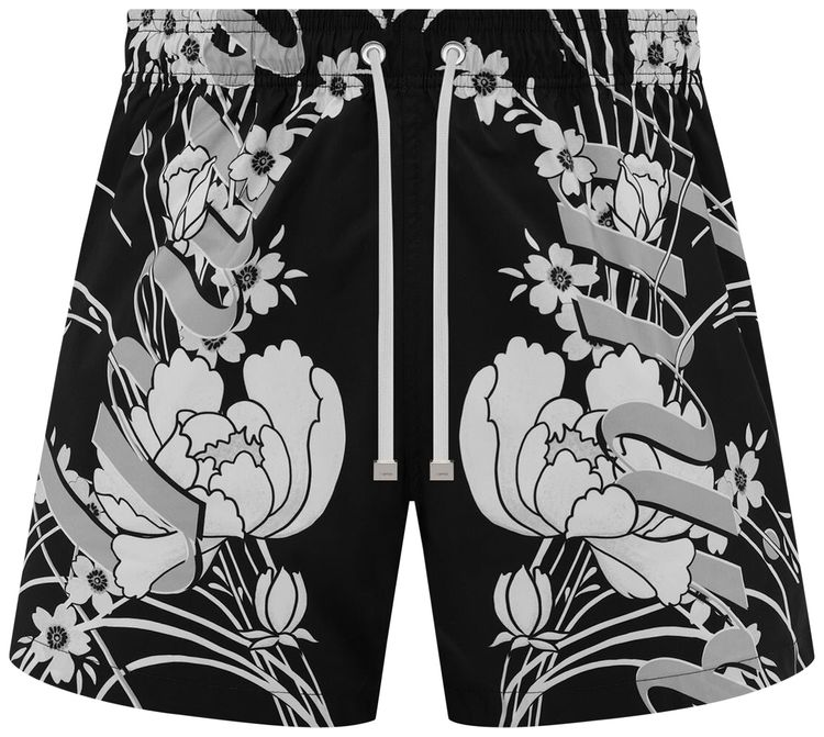 Amiri Floral Swim Trunk Black