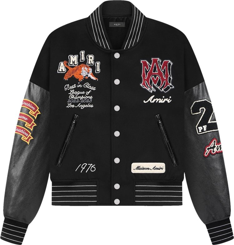 Buy Amiri Tiger Varsity Jacket 'Black' - PF23WOS007 001 BLAC | GOAT