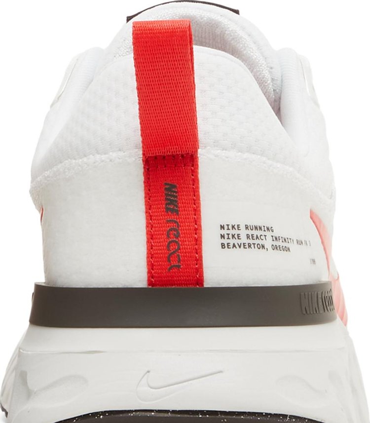 React Infinity Run Flyknit 3 White Light Crimson