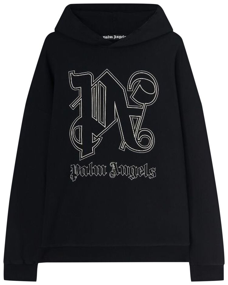 Palm Angels Monogram Statement Hoodie BlackOff White