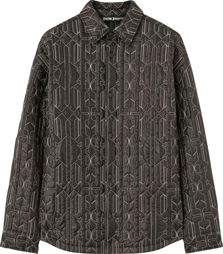 Palm Angels All Monogram Quilted Dover Jacket 'Anthracite'