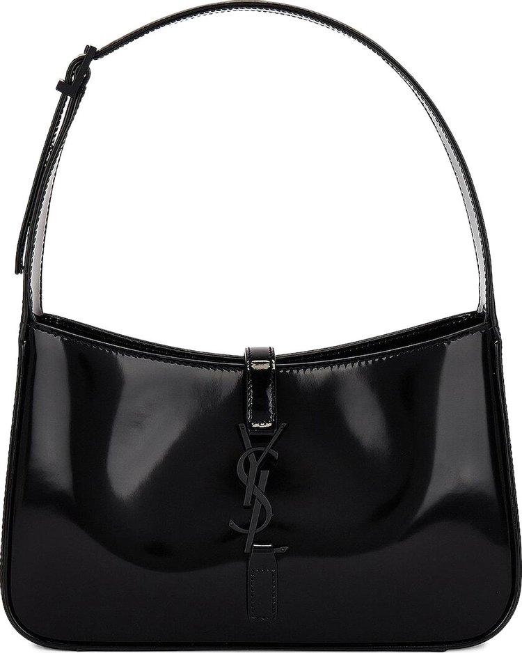 Le 5 A 7 Patent Leather Shoulder Bag in Black - Saint Laurent