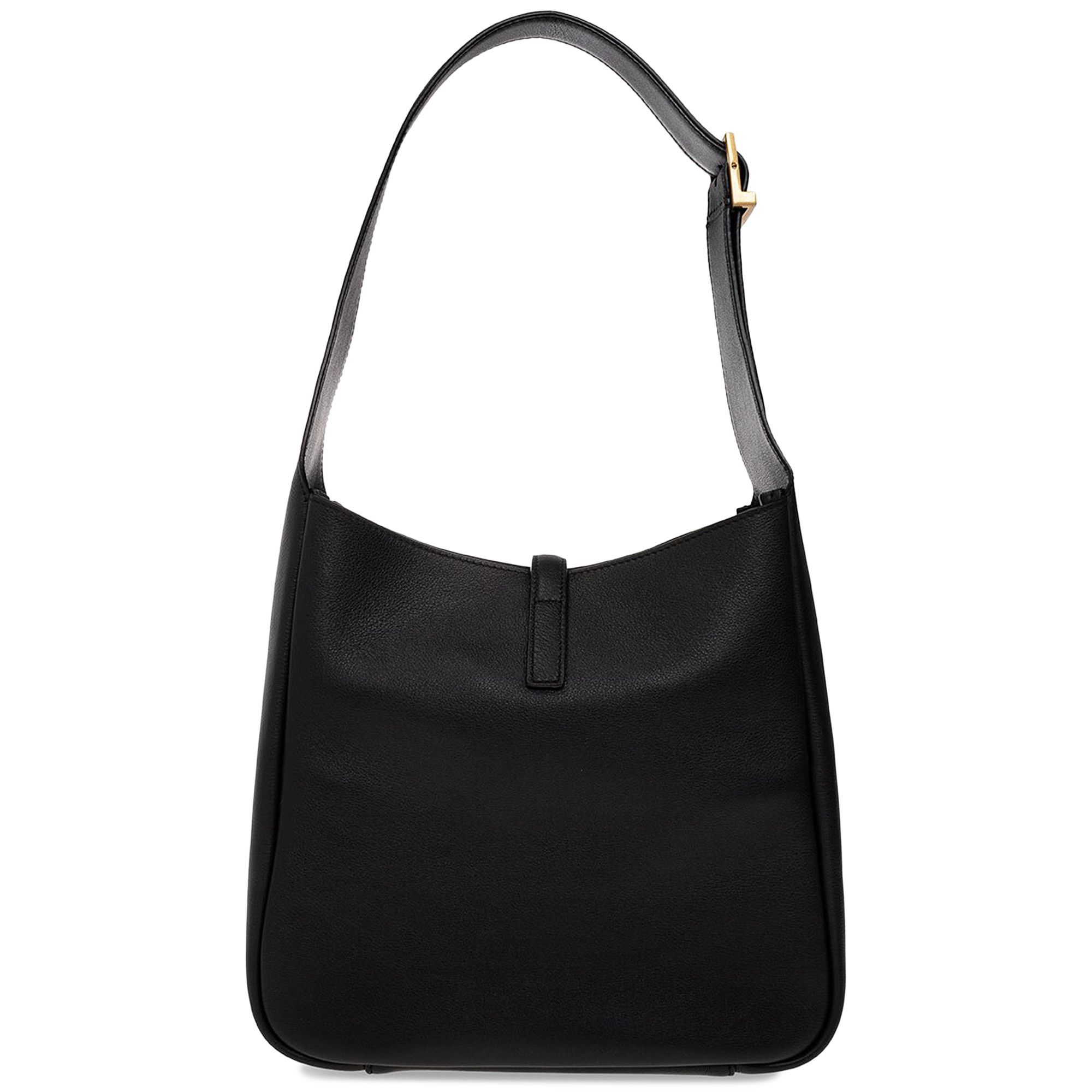 トートバッグ SAINT LAURENT 25SS LE 5A7 Small Hobo Bag 713938 AAAUQ 1000 Women's Bags | Saint Laurent 'Le 5 a 7' hobo bag