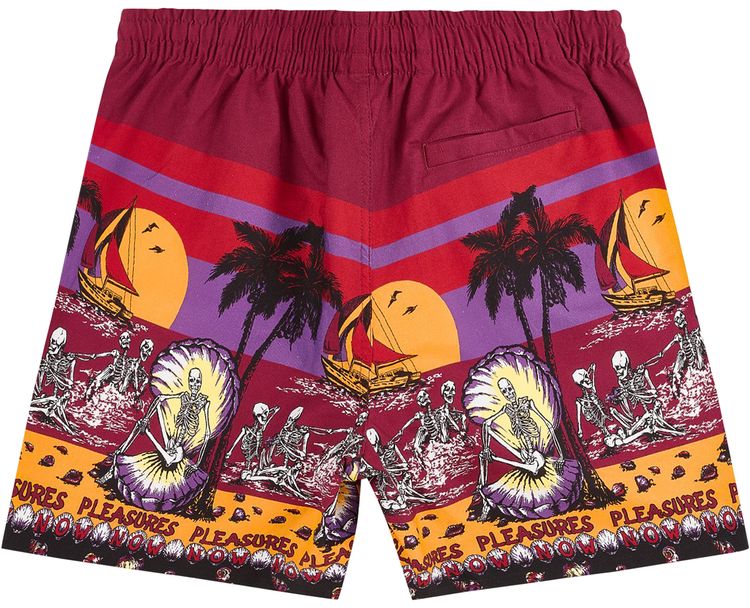 Pleasures Beach Short Burgundy