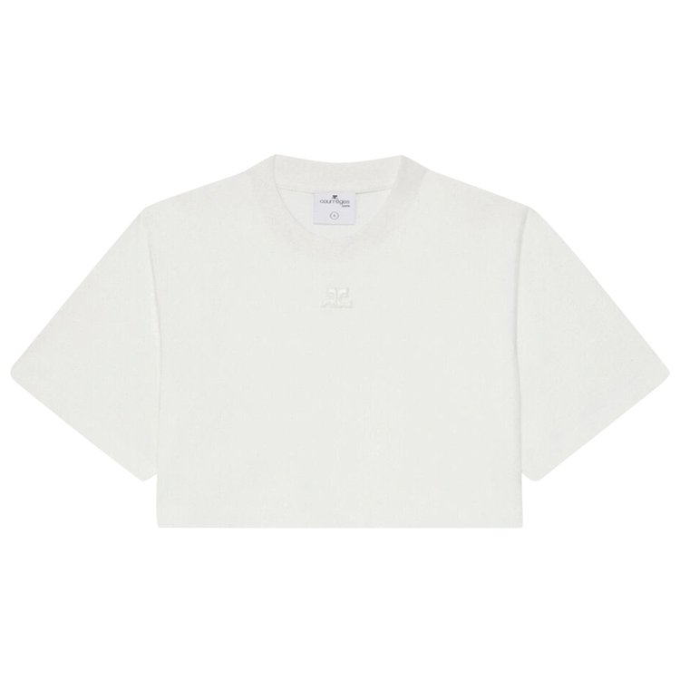 Courrèges Cropped Dry Jerset T-Shirt 'Heritage White'