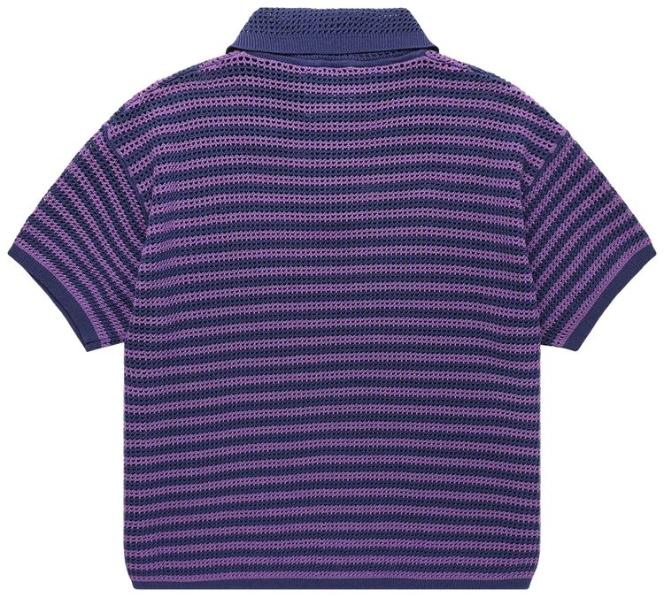 Bode Latice Polo Duotone Stripe Lavender