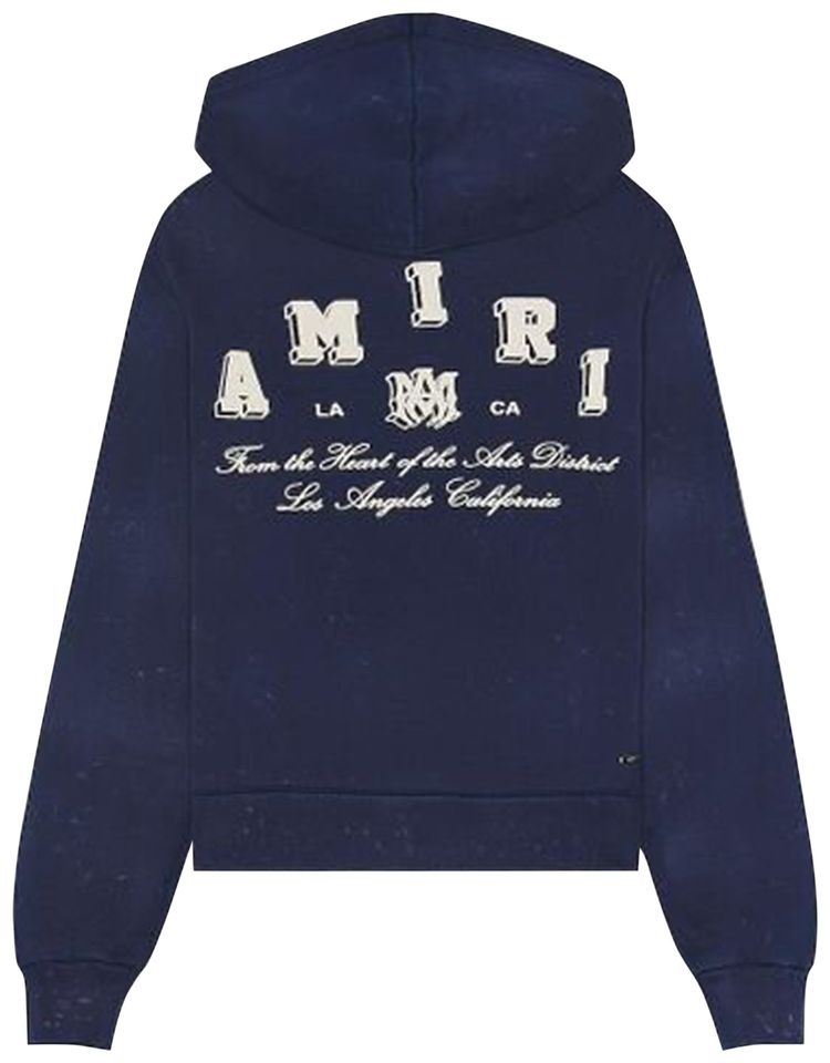 Amiri Vintage Collegiate Zip Hoodie Blue