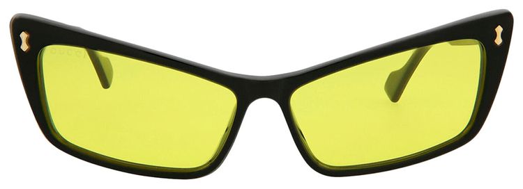 New Authentic GUCCI  Acetate Cat Eye Sunglasses GG0626S Black Yellow NEW Gucci Sunglasses GG0626S 002 Black/Yellow Lens Design  main image 2