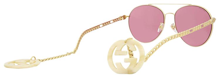 Gucci Round Frame Sunglasses GoldRed