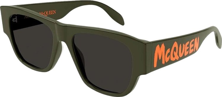 Alexander McQueen Square Frame Acetate Sunglasses GreenGrey