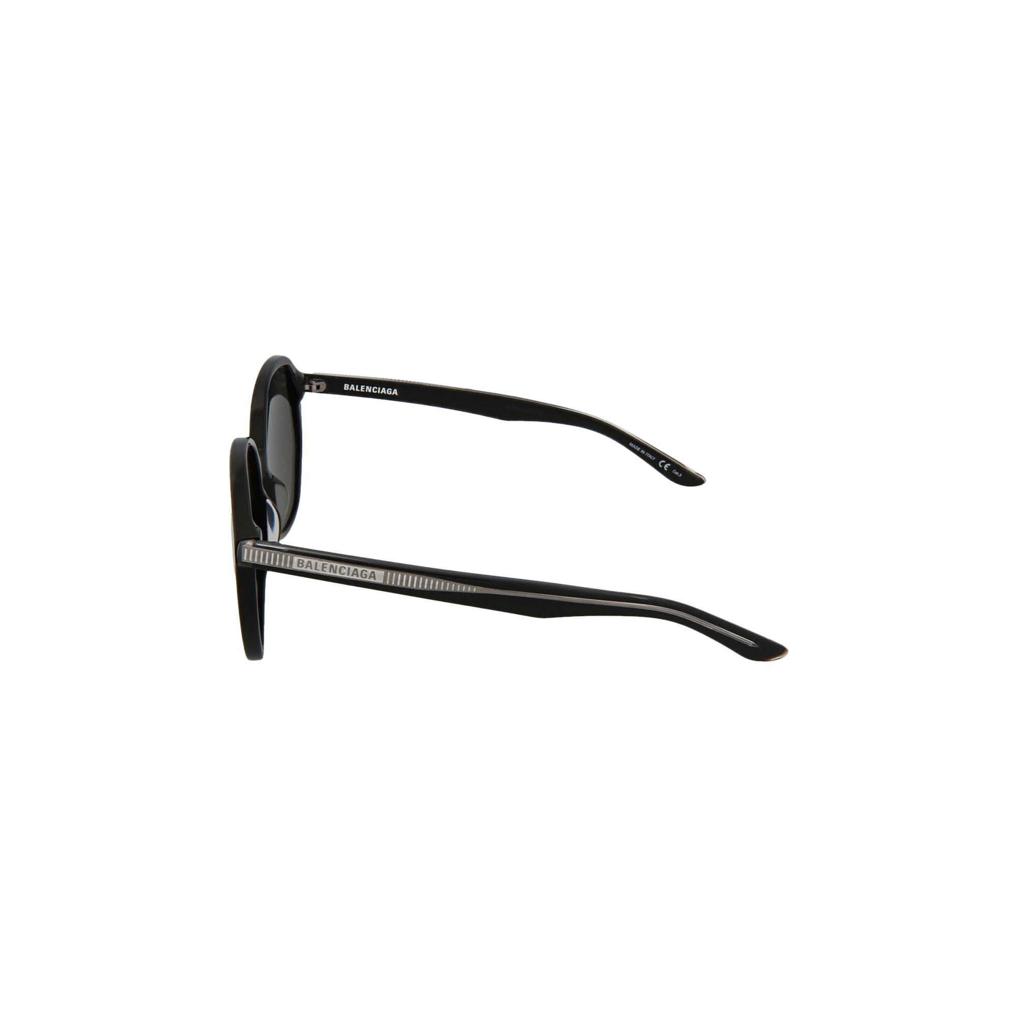 Buy Balenciaga Round Frame Acetate Sunglasses 'Black/Grey