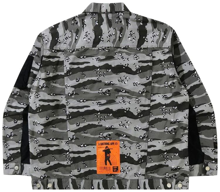 BAPE Desert Camo Loose Fit Trucker Jacket Black